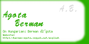 agota berman business card